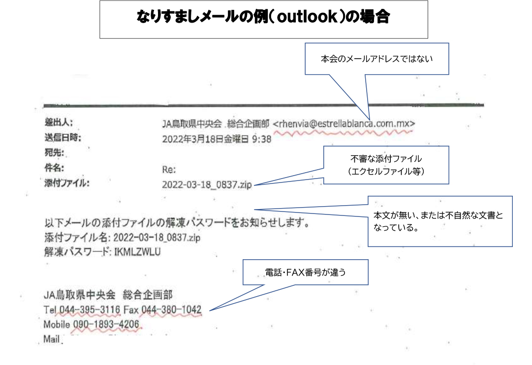 なりすましメール例.